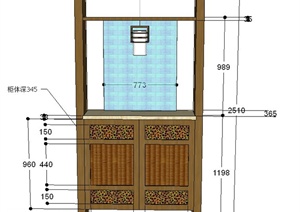 某室内置物柜设计SU(草图大师)模型