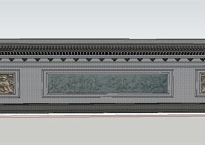 古典中式节点景墙设计SU(草图大师)模型