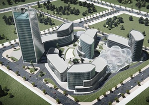 现代某高层综合酒店建筑设计PSD效果图