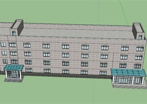 学校实验楼建筑设计SU(草图大师)模型