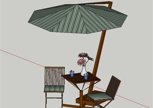 现代室外桌椅组合设计SU(草图大师)模型