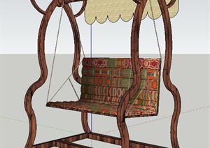 园林景观室外秋千椅吊椅SU(草图大师)模型