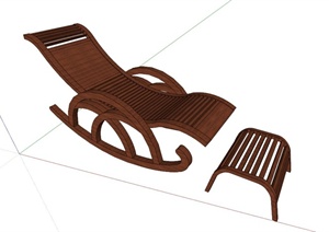 庭院木质躺椅设计SU(草图大师)模型