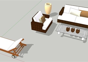 小型沙发、躺椅设计SU(草图大师)模型