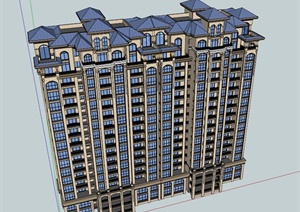 简洁欧式住宅建筑设计SU(草图大师)模型