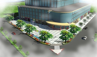 商场外围景观绿化效果图