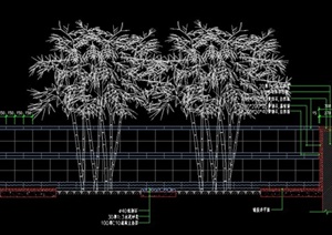 配筋竹子设计CAD立面图