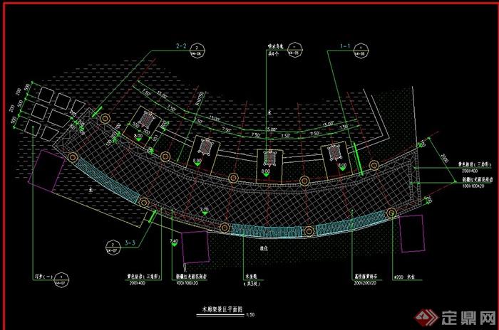 水景木廊架设计CAD施工图(2)