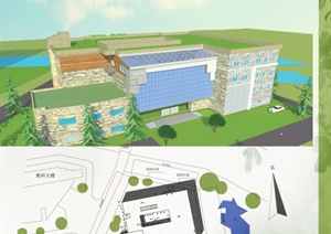 图书馆建筑设计展板方案（带CAD）