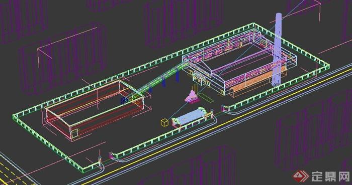 某工厂锅炉房建筑设计3dmax模型(2)