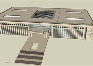 政府多层办公楼建筑设计SU(草图大师)模型