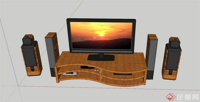 木质电视柜组合设计SU模型(1)