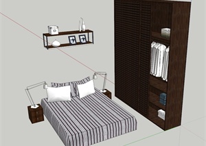 现代卧室家具设计SU(草图大师)模型