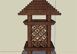 园林景观木制灯箱设计SU(草图大师)模型