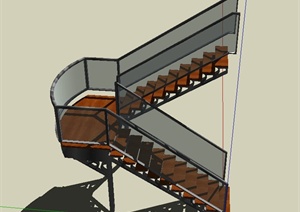 某建筑节点楼梯设计SU(草图大师)模型