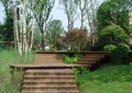 台阶,木板铺装,木平台,草坪