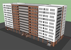 厂房办公楼建筑设计SU(草图大师)模型
