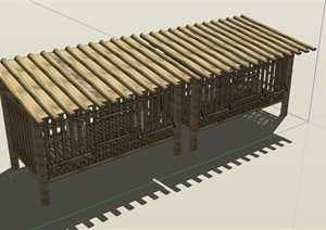 农村木质鸡笼设计SU(草图大师)模型