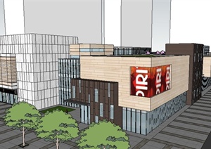 现代风格商业中心购物中心建筑设计SU(草图大师)模型
