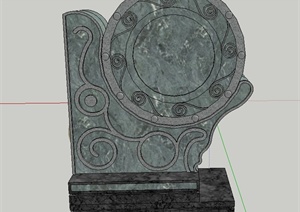 古典中式室内石雕塑摆件设计SU(草图大师)模型
