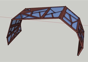 现代镂空拱门廊架设计SU(草图大师)模型