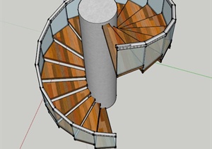 室内旋转楼梯设计SU(草图大师)模型