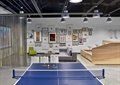 乒乓球桌,沙发茶几,吊灯,背景墙,装饰画,办公空间