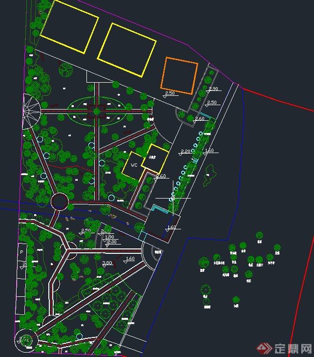 村落小游园绿化规划设计CAD方案图(1)