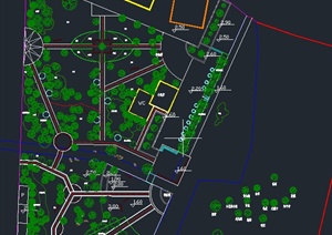 村落小游园绿化规划设计CAD方案图