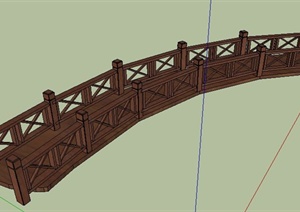 园林景观小木桥设计SU(草图大师)模型