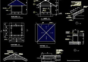 中式风格四角亭设计施工图