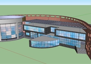 现代文化艺术中心建筑设计SU(草图大师)模型