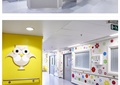 彩绘墙,墙面彩绘,坐凳,标志牌,前台,医院,走廊