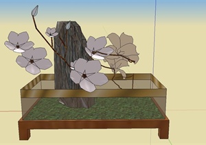 室内装饰花卉盆景设计SU(草图大师)模型