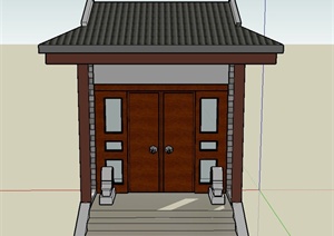 园林景观节点建筑门设计SU(草图大师)模型