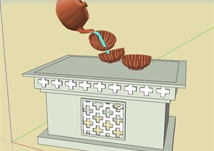 园林景观节点茶壶小品设计SU(草图大师)模型