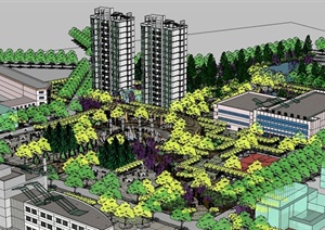 某住宅区广场景观规划设计SU(草图大师)模型