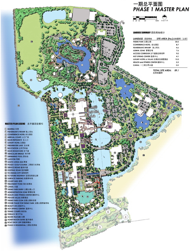 住宅景观规划,水体景观,植被,园路,建筑
