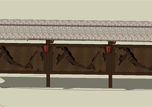 古典中式茅草单脚廊架设计SU(草图大师)模型
