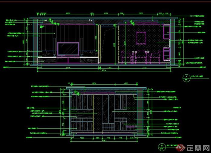 现代简约风格三室两厅室内设计方案（含效果图）(4)