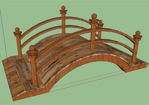 园林景观节点木桥拱桥设计SU(草图大师)模型