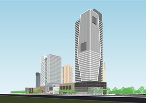 现代高层商住小区整体建筑设计SU(草图大师)模型