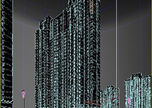 某四栋高层住宅建筑设计3DMAX模型