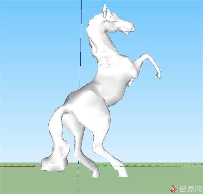 园林景观雕塑马设计SU模型(1)