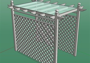 园林景观节点玻璃长方形廊架设计SU(草图大师)模型