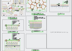 园林景观节点步行道铺装设计CAD施工图