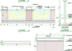 园林景观节点常用围墙设计CAD详图