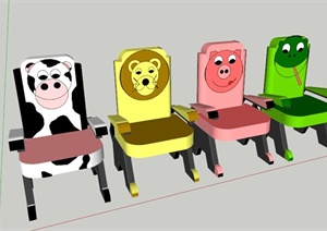 儿童卡通座椅SU(草图大师)模型