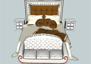 现代卧室双人床设计SU(草图大师)模型