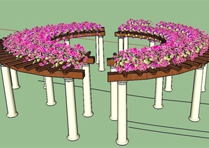 园林景观节点圆形花架设计SU(草图大师)模型